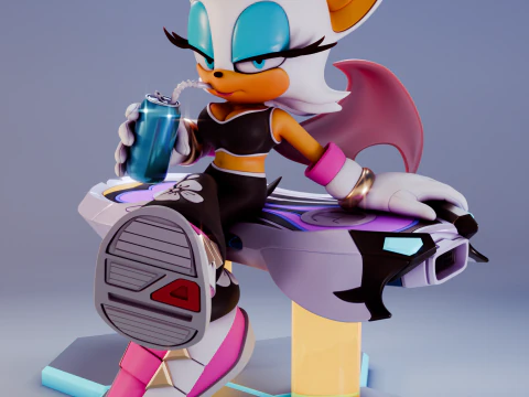 Rouge Sonic Riders Sonic The Hedgehog Model do druku 3D
