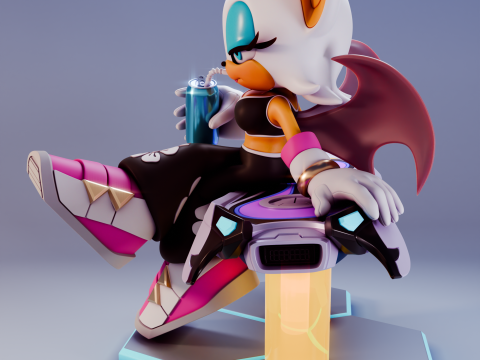 Rouge Sonic Riders Sonic The Hedgehog 3D 프린트 모델