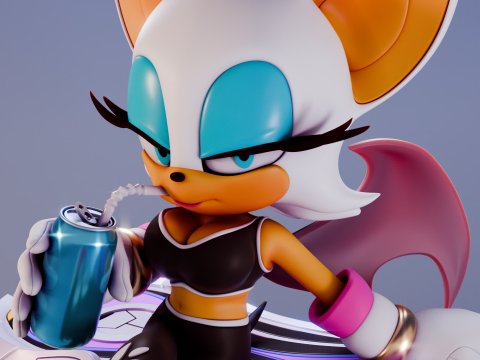 Rouge Sonic Riders Sonic The Hedgehog 3D 프린트 모델