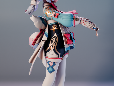 Sigewinne Genshin Impact 3Dプリントモデル