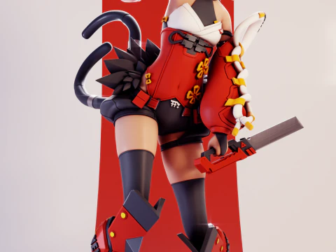 Nekomiya Mana Zenless Zone Z&eacute;ro Modèles 3D en vedette