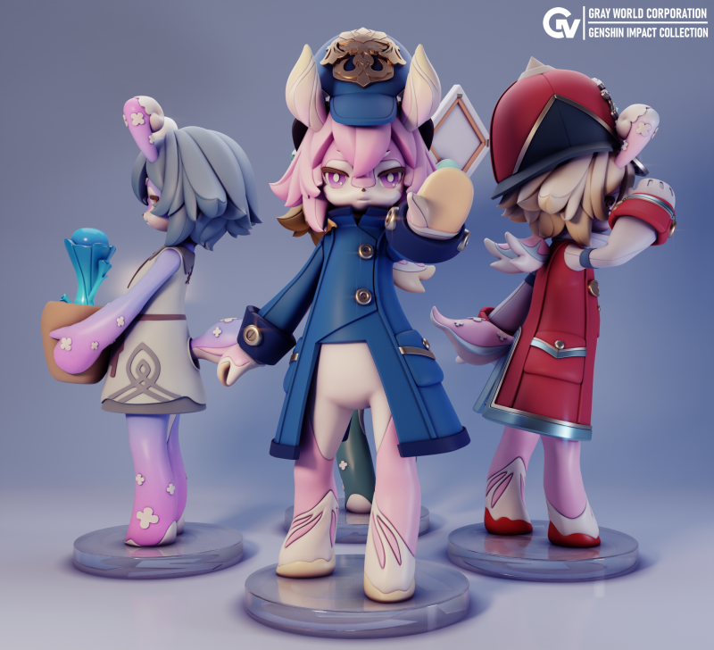 Melusines Genshin Impact 3D 프린트 모델 .c4d .max .obj .3ds .fbx .stl .blend 