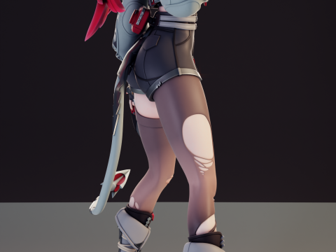 Jane Doe Zenless Zone Zero Modèles 3D en vedette