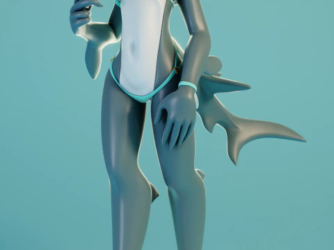 Tibur&oacute;n peludo 1 peludo Modelo de impresión 3D