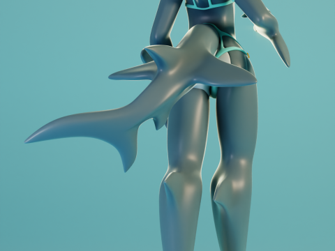 Furry Shark 1 Furry Modello di stampa 3D
