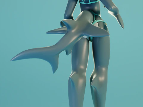 Furry Shark 1 Furry 3D Print Model