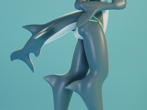 Furry Shark 1 Furry Modello di stampa 3D