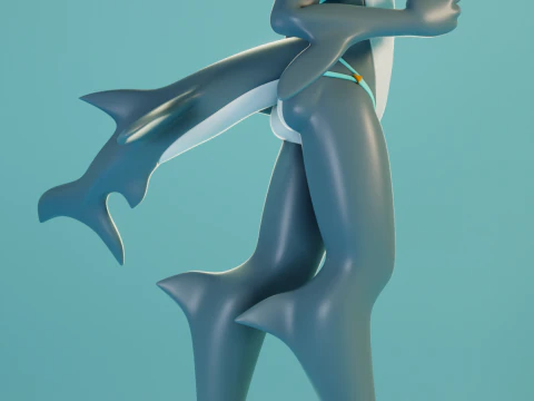 Furry Shark 1 Furry 3D Print Model