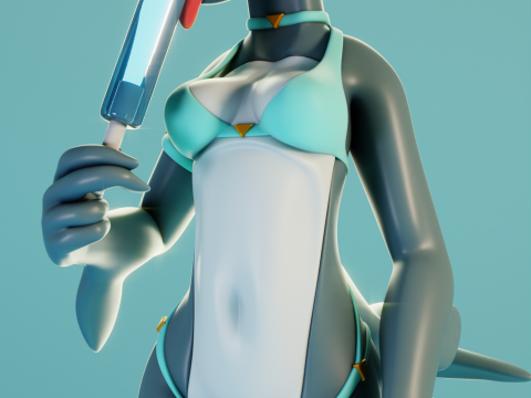 Furry Shark 1 Furry Modello di stampa 3D