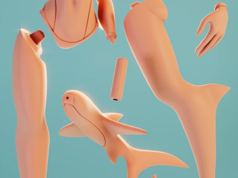 Furry Shark 1 Furry 3D Print Model
