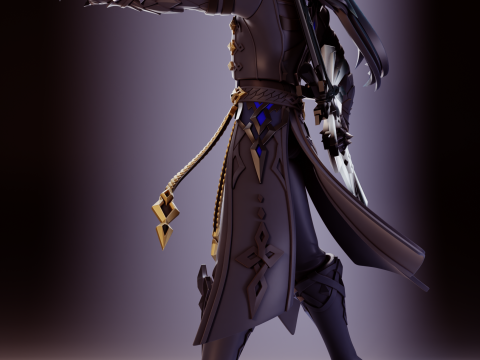 Capitano Genshin Impact Model Cetak 3D