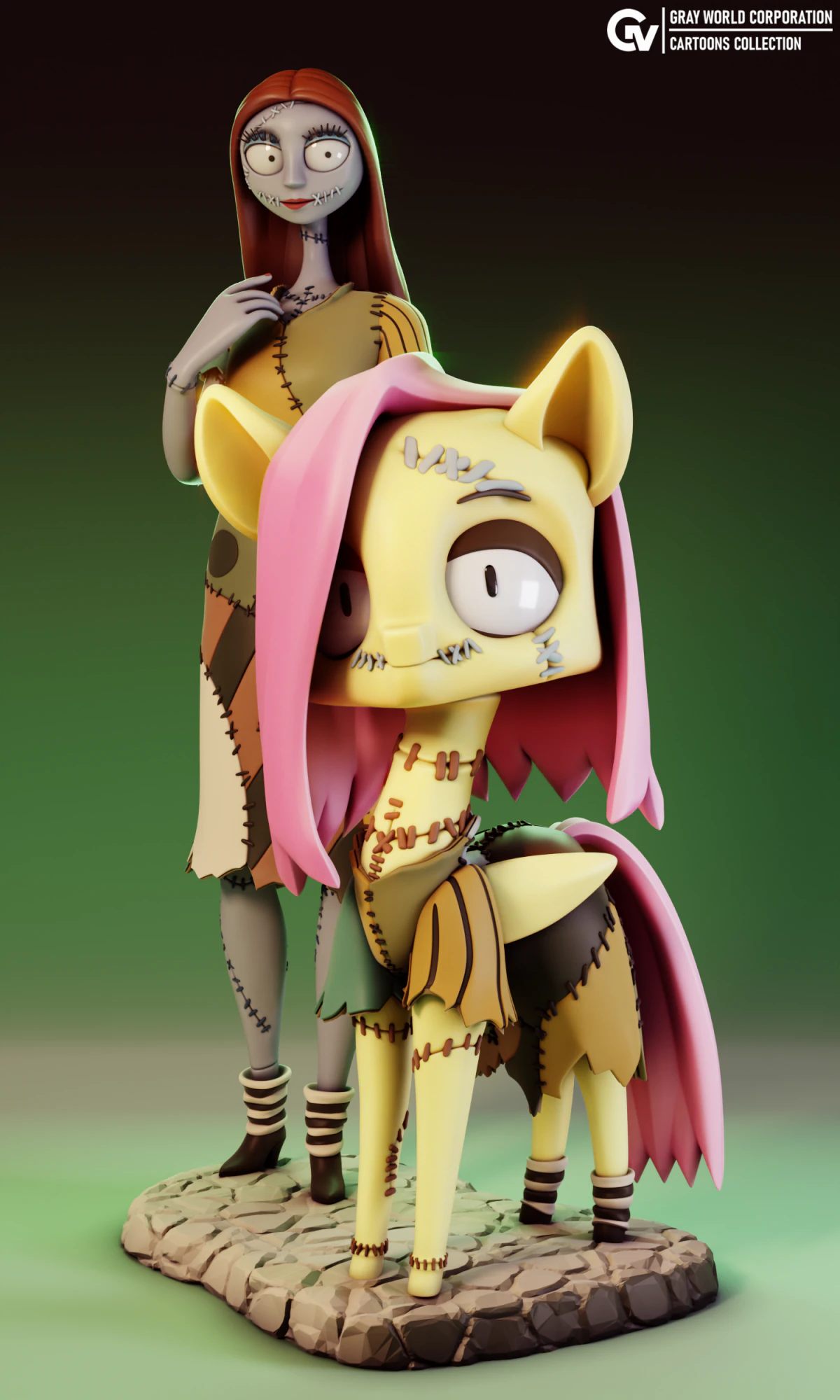 SallyFortnite FluttersallyFluttershy The Nightmare Before Christmas My Little Pony 3D Print Model .c4d .max .obj .3ds .fbx .stl .blend 