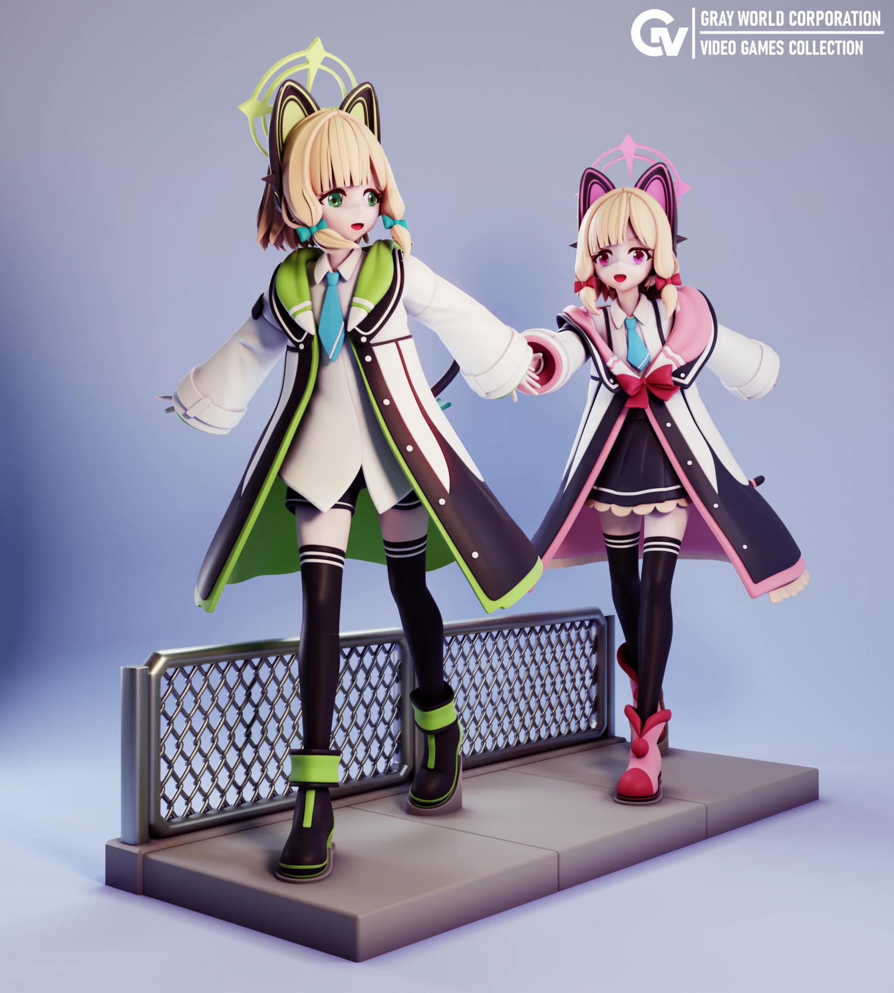 Midori And Momoi Blue Archive 3D Print Model in Woman 538335