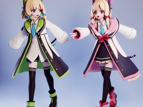 Midori And Momoi Blue Archive 3D Print Model in Woman 538335