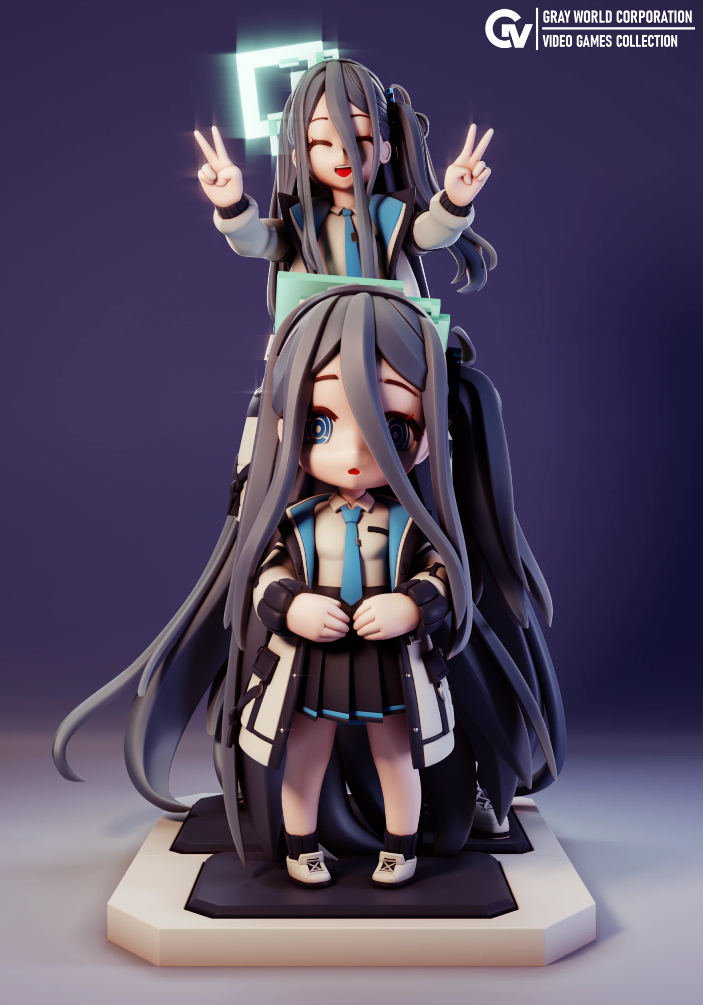 Aris Tendou Blue Archive 3D Print Model .c4d .max .obj .3ds .fbx .stl .blend