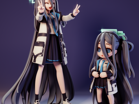 Aris Tendou Blue Archive Modello di stampa 3D