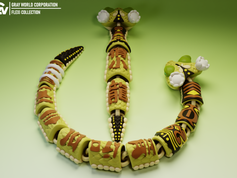 Flexi Master Viper Kung Fu Panda 3D प्रिंट मॉडल