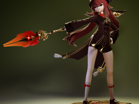 Hu Tao 2 Genshin Impact 3D Print Model