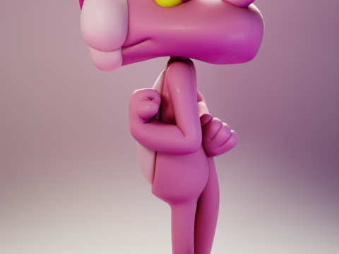 Shaking Head Pink Panter 3Dプリントモデル