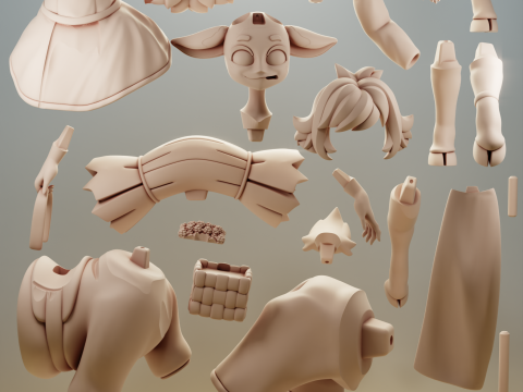 Goat Centaur OC Modèles 3D en vedette