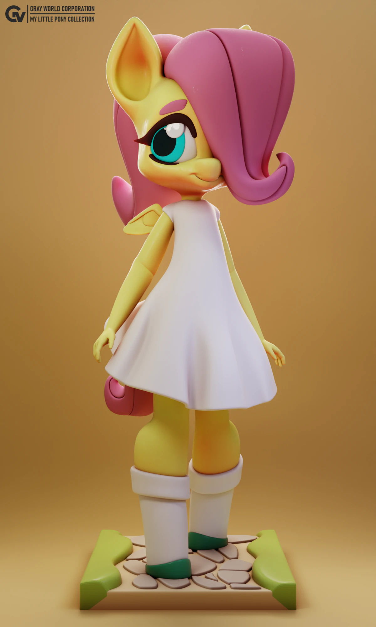 Little Fluttershy My Little Pony 3D Print Model .c4d .max .obj .3ds .fbx .stl .blend 