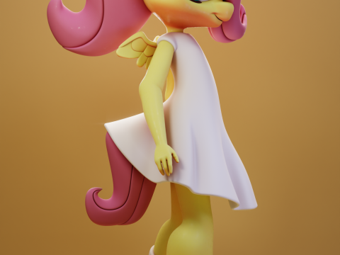Little Fluttershy My Little Pony 3D Baskı Modeli