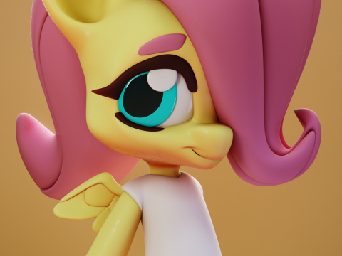 Little Fluttershy My Little Pony 3D Baskı Modeli