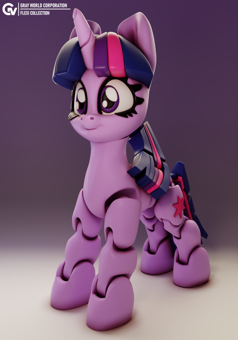 Flexi Twilight Sparkle My Little Pony Model do druku 3D .c4d .max .obj .3ds .fbx .stl .blend
