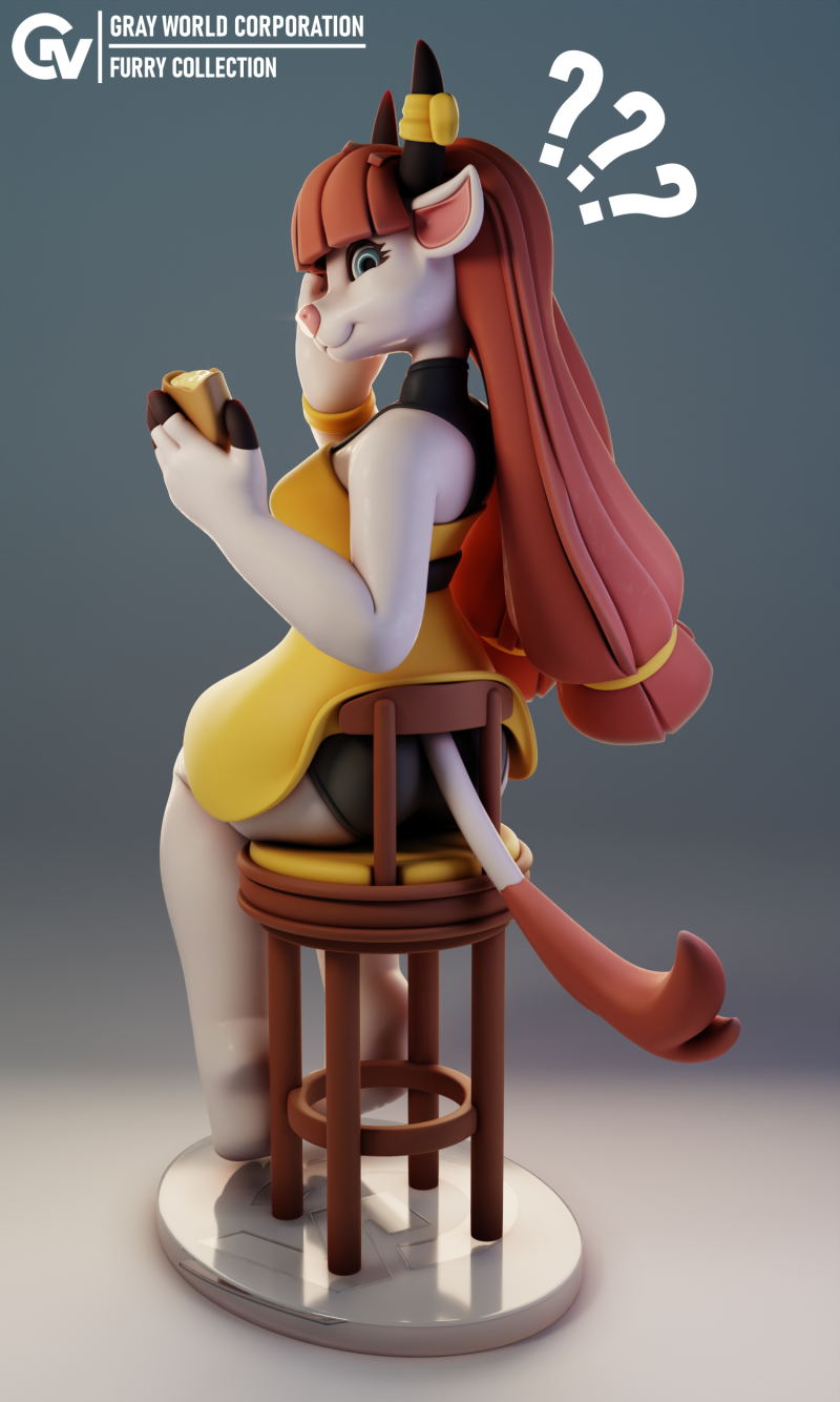 Furry Cow 2 Furry 3D-printmodel .c4d .max .obj .3ds .fbx .stl .blend