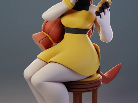 Furry Cow 2 Furry 3D Print Model