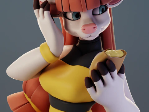 Furry Cow 2 Furry 3D Print Model