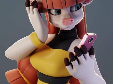 Furry Cow 2 Furry 3D-printmodel