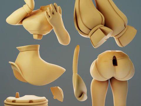 Furry Cow 2 Furry 3D Print Model