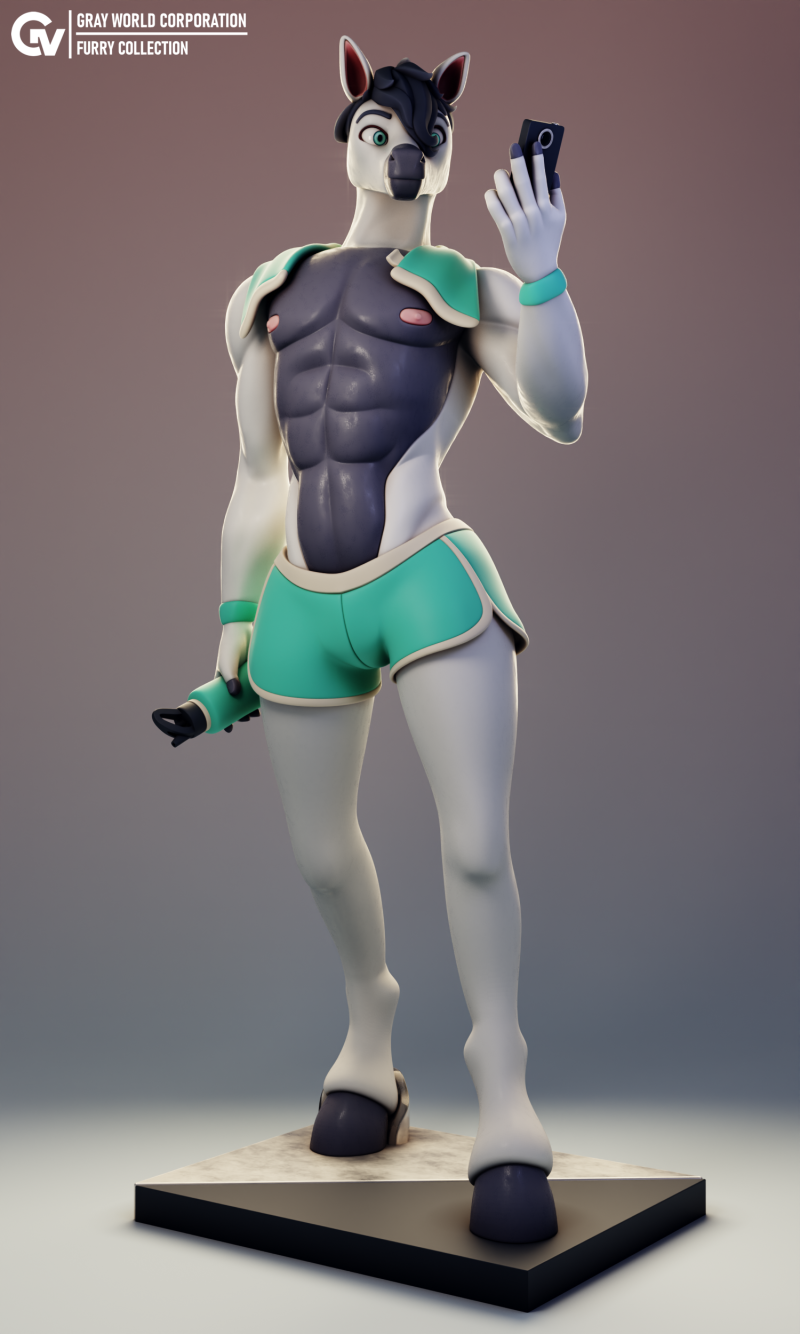 Furry Horse 1 Furry 3D Baskı Modeli .c4d .max .obj .3ds .fbx .stl .blend