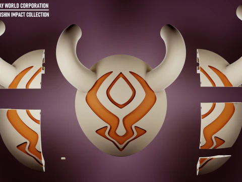 힐리철 마스크 겐신 임팩트 3D 프린트 모델