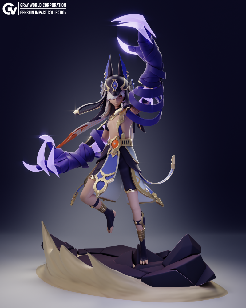 Cyno 4 Genshin Impact 3D Принт Модель .c4d .max .obj .3ds .fbx .stl .blend 