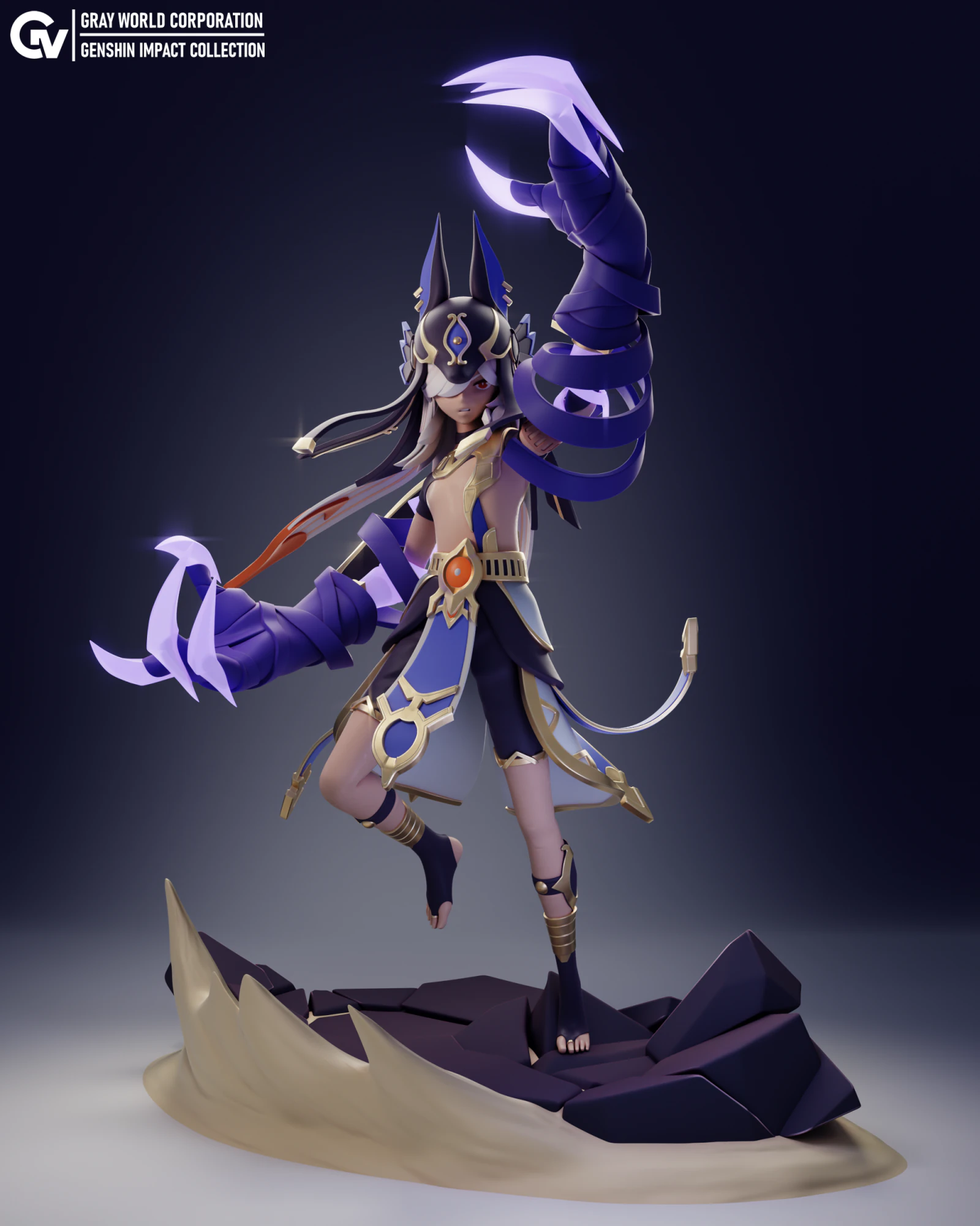 Cyno 4 Genshin Impact 3D Print Model .c4d .max .obj .3ds .fbx .stl .blend
