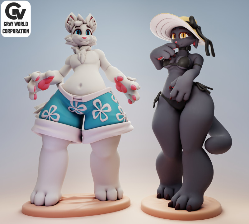 Furry Cat 3 Furry 3D-Druckmodell .c4d .max .obj .3ds .fbx .stl .blend