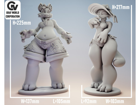 Furry Cat 3 Furry 3D-Druckmodell