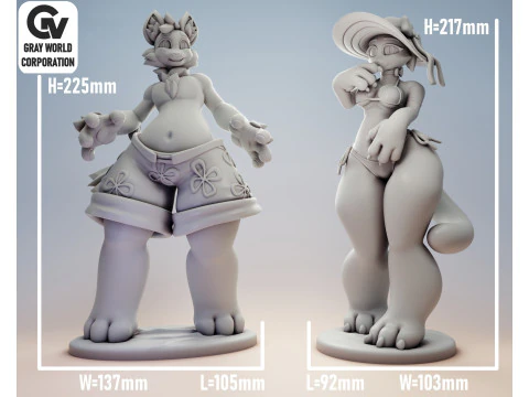 Furry Cat 3 Furry 3D Print Model