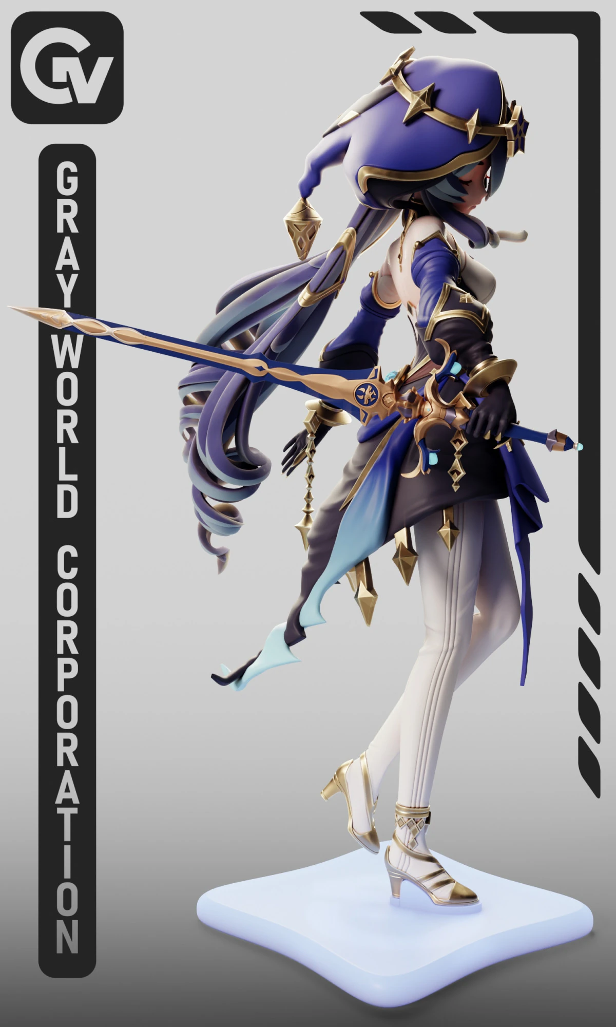 Layla 3 Genshin Impact 3D Print Model .c4d .max .obj .3ds .fbx .stl .blend 