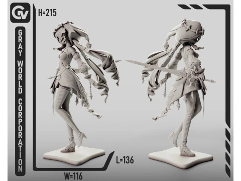 Layla 3 Genshin Impact 3D Print Model
