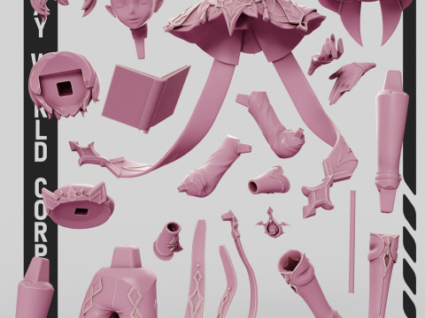Dahlia Genshin Impact 3D Print Model