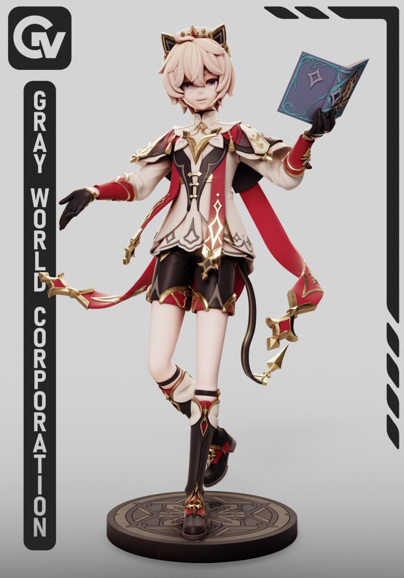 Dahlia Genshin Impact 3D Print Model .c4d .max .obj .3ds .fbx .stl .blend 
