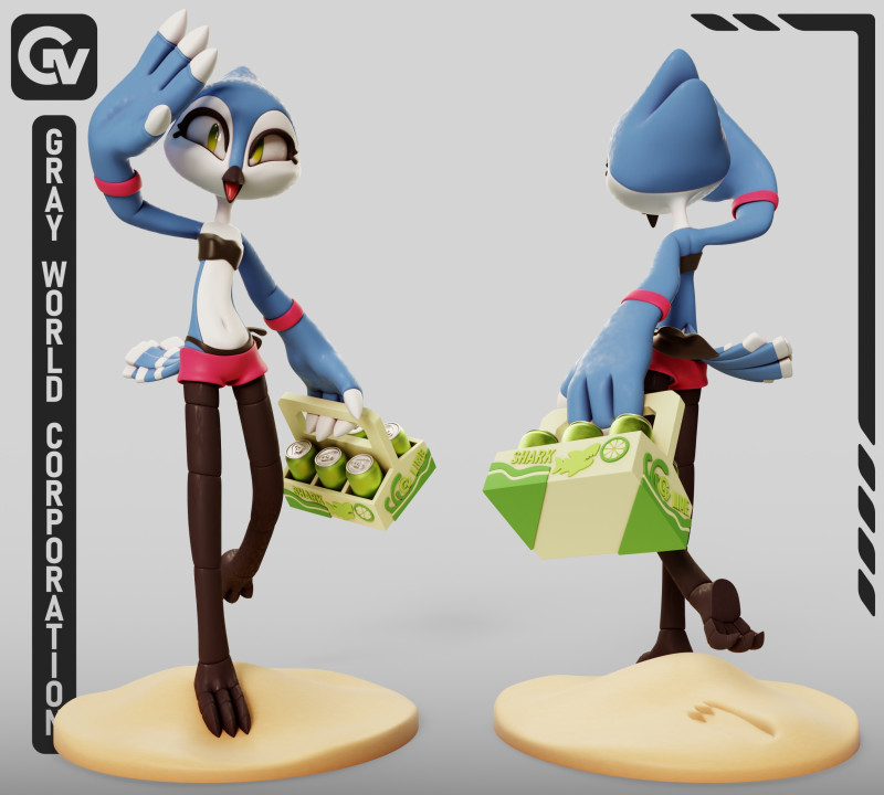 Furry Bird 1 Furry 3D Baskı Modeli .c4d .max .obj .3ds .fbx .stl .blend