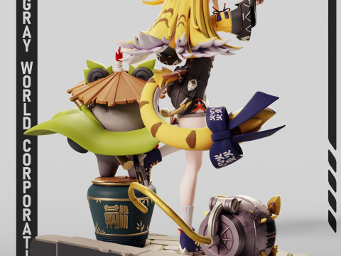 Ju Fufu Zenless Zone Zero Model Cetak 3D