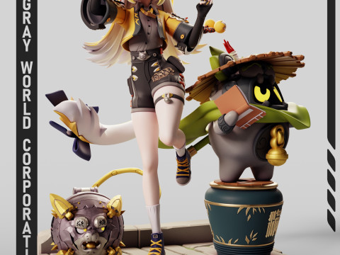Ju Fufu Zenless Zone Zero Model Cetak 3D