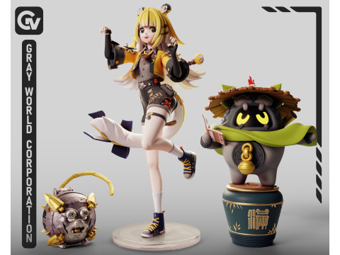 Ju Fufu Zenless Zone Zero Model Cetak 3D