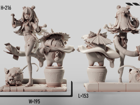 Ju Fufu Zenless Zone Zero Model Cetak 3D