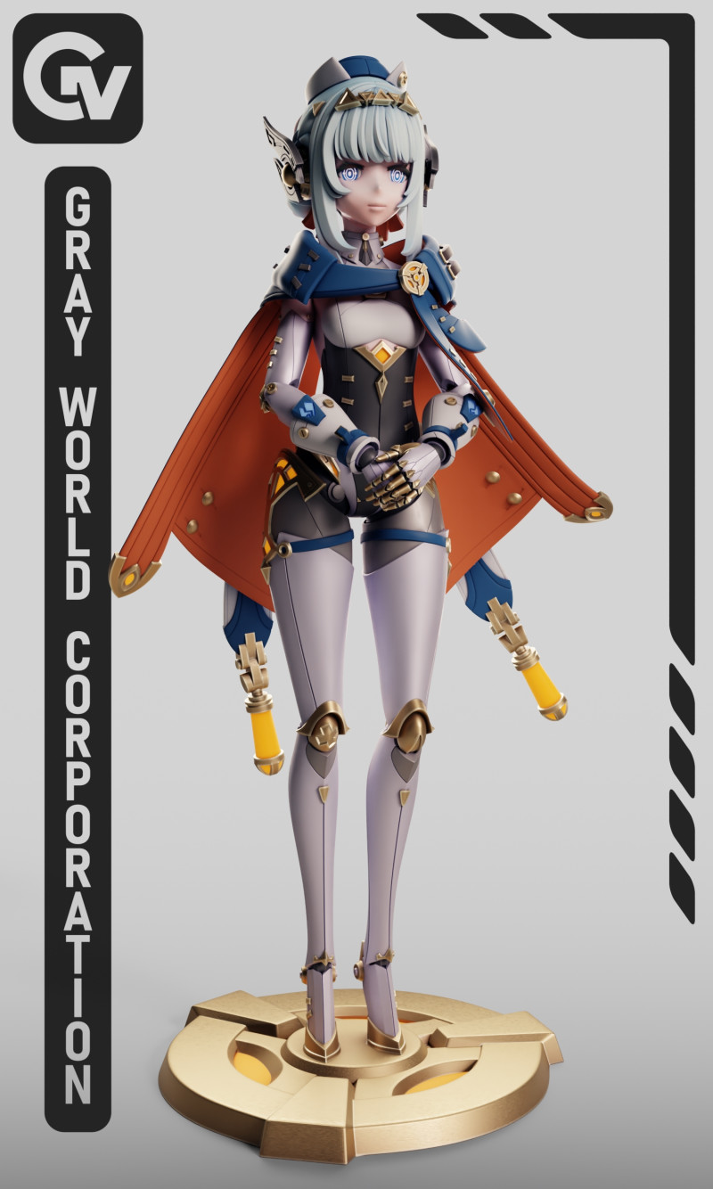 Ineffa Genshin Impact Modello di stampa 3D .c4d .max .obj .3ds .fbx .stl .blend 